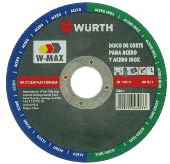 Disco de corte 115x1.0x22.23mm WURTH